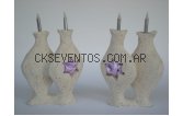 Candelabro doble nforas en cermica-Clay vase candle holder