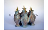Souvenirs para fiestas casamiento bar mitzva Candelabro  en cermica artesanal-Menorah clay seven arms candle holder