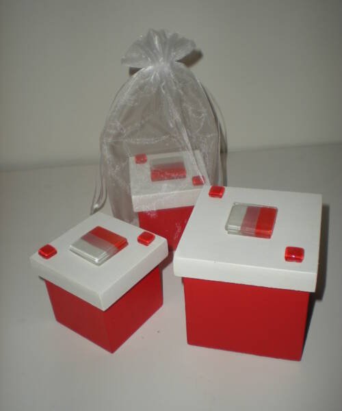 Caja De Madera Con Aplique Vitrofusion