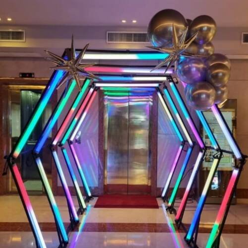 Tunel deNeón, iluminacón,ambientación para eventos